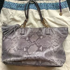 Tory Burch Snake Skin Tote